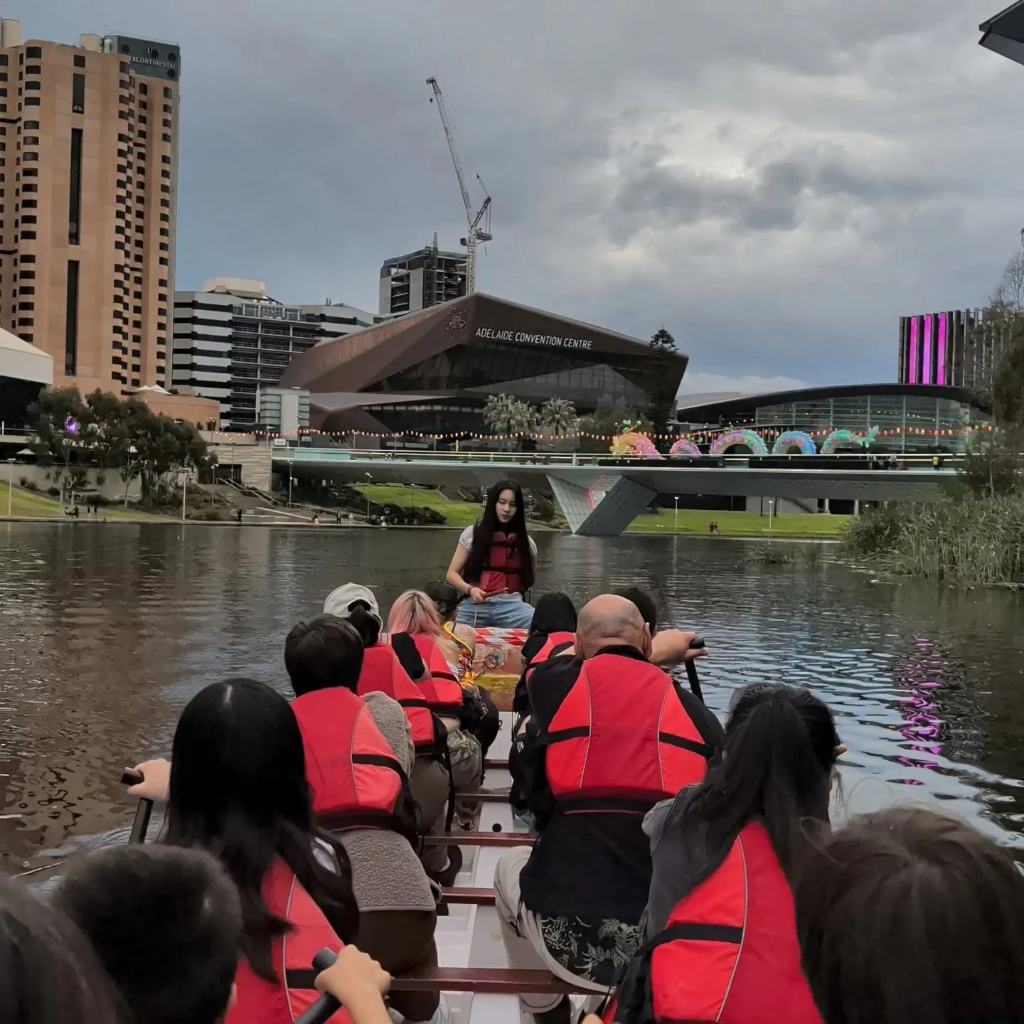 Paddling the River Torrens past the Adelaide Convention Centre